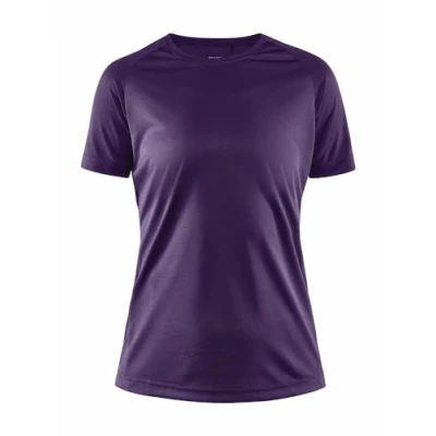 Abbildung von Craft CORE Unify Training Tee Damen Sportshirt L True Purple Activewear für aus recyceltem Polyester Geschwungene Seitennähte Quick Dry Tshirt Funktionsshirt damentop