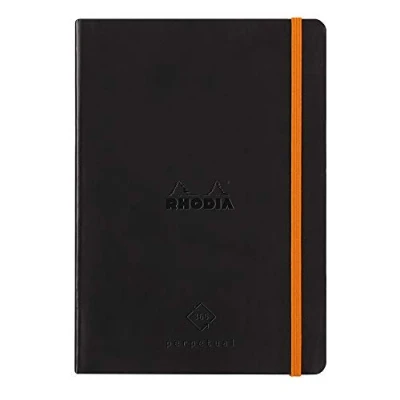 Abbildung von Rhodia 117182C Perpetual Kalender (DIN A5, 14,8 x 21 cm, 64 Blatt, 90 g, elegant und praktisch) schwarz