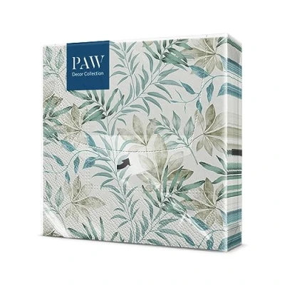 Abbildung von PAW Servietten 3 lagig (33 x 33 cm) I 20 Stück Perfekt für Geburtstage, Partys, Hochzeiten, Kommunion und Feiern Papierservietten Bunt Natur, Blätter Farbe: Natural Flow