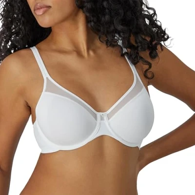 Abbildung von Bali Ein glatter U Bügel BH, ultraleichter T Shirt wandelbarer BH mit Stay in Place Träger, Weiss/opulenter Garten, 80DD
