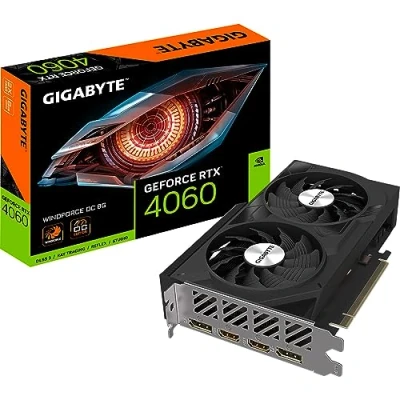 Abbildung von Gigabyte GeForce RTX 4060 WindForce OC 8GB GDDR6, 2x HDMI, DP Grafikkarte (8 GB, GDDR6)