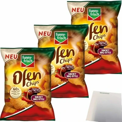Abbildung von funny frisch Ofenchips Smoky BBQ Style Chips 3er Pack (3x125g Packung) + usy Block