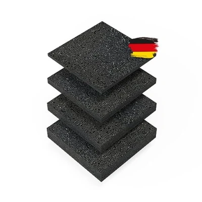 Abbildung von BAUHELD® Terrassenpads 90x90x 3mm [105 Stück] Stabile Bautenschutz Matte aus Gummi Granulat [Made in Germany] Als Unterleg Platten für Terrassen Fliesen, WPC Dielen, Stelzlager, Balkon