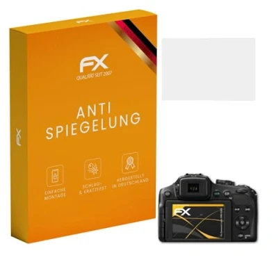 Abbildung von atFoliX Panzerfolie kompatibel mit Panasonic Lumix DMC FZ200 Schutzfolie, entspiegelnde und stoßdämpfende FX Folie (3X)