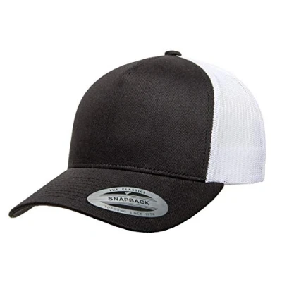 Abbildung von Yupoong Herren YP Classics 5 Panel Retro Trucker Cap 2 Tone Hut, schwarz/weiß, Einheitsgröße