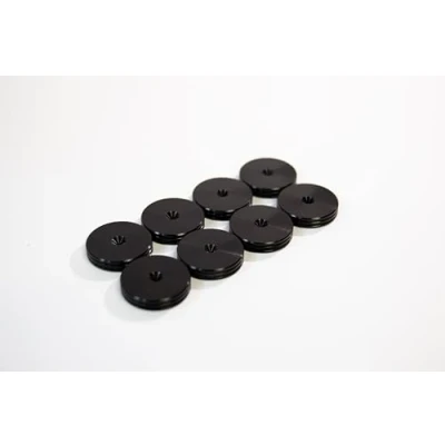 Abbildung von PrecisionGeek Aluminium Schwarz Eloxiert, Schlanke Lautsprecherpads mit 20 mm Durchmesser für HiFi Standlautsprecher Soundbar Packung 8 Stück