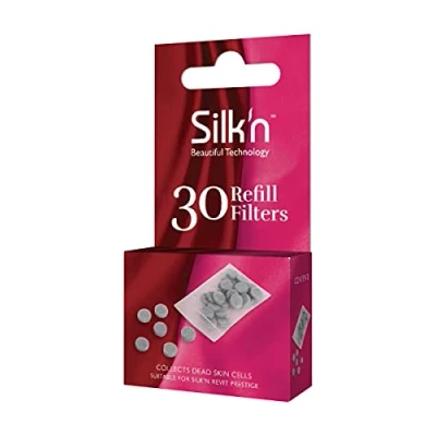 Abbildung von Silk&#039;n Gesichtspeeling Ersatzfilter für Mikrodermabrasion Gerät, 30 Stück, ReVit Prestige grau 4x0.2x6 cm