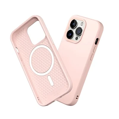 Abbildung von RhinoShield Case kompatibel mit [iPhone 14 Pro] SolidSuit MagSafe Stoßdämpfende &amp; schlanke Schutzhülle Premium Finish 3.5 Meter Fallschutz Samtrosa