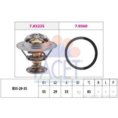 Abbildung von EPS 1.880.323 Kühlwasserthermostat 83 55 Made in Italy OE Equivalent mit Dichtung ohne Gehäuse PEUGEOT: 206 Schrägheck, 307 SW