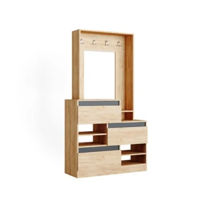 Abbildung von Vicco Wandgarderobe Flurgarderobe Flurkommode EVIA Anthrazit / Eiche (kein Set)