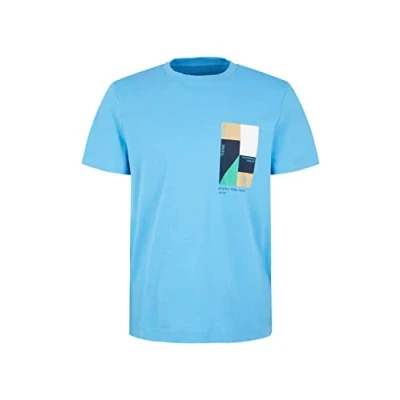 Abbildung von TOM TAILOR Denim Herren T Shirt 1035582, 18395 Rainy Sky Blue, L