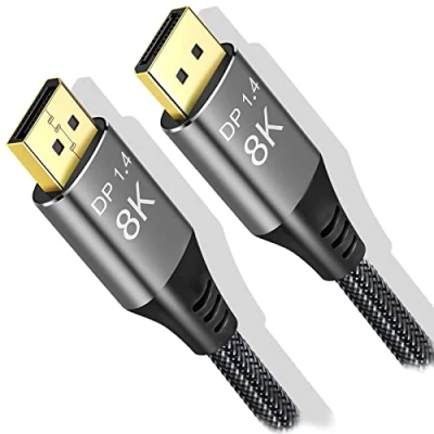 Abbildung von Angusplay 8K DisplayPort auf Kabel 1.4 3m / 5m 7m 10m 1.5m, Ultra HD 8K@60Hz 4K@ 144Hz, High Speed 32,4Gbit/s Flexible Lang DP zu 1.4/1.2 für HDCP 3D Gaming und PC Monitor