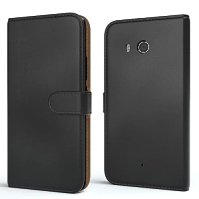 Abbildung von EAZY CASE Tasche kompatibel mit Huawei Nova 2 Schutzhülle Standfunktion Klapphülle im Bookstyle, Handytasche Handyhülle Flip Cover Magnetverschluss und Kartenfach, Kunstleder, Schwarz