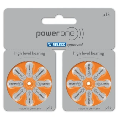 Abbildung von power one Hörgerätebatterien Big Comfort Pack, Größe 13, Wireless Approved, hohe Lebensdauer, Zink Luft Technologie, quecksilberfrei, 1.45 Volt, 80 Batterien (8 Stück, 10er Pack)