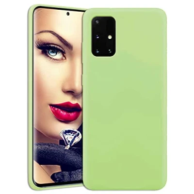 Abbildung von mtb more energy® Soft Silikon Hülle kompatibel mit Motorola Moto G84 5G hellgrün Satin Touch Liquid Silicon Case Handyhülle Cover
