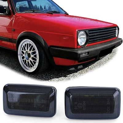 Abbildung von LED Seitenblinker Schwarz passend für VW Golf 1 + 2 Jetta Polo 3 Corrado
