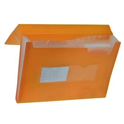Abbildung von Tetis Orange Akkordeon Dokumenten Organizer mit 2 Gummizügen Sammelmappe 13 fach Fächermappe erweiterbar Datei A4 Mappe Eckgummi Erweiterungsordner Dokumentenmappe