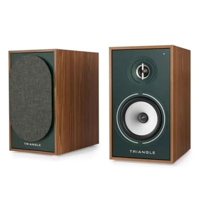Abbildung von Triangle BOREA BR02 Connect Aktivlautsprecher Bluetooth Regallautsprecher mit 2X 50Wr Verstärker HD Audio PHOO/Arc &amp; USB TV Plattenspielereingänge 176 x 310 274 mm Grün (Paar)