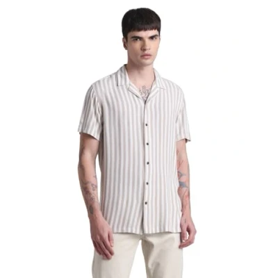 Abbildung von JACK&amp;JONES Herren JJJEFF Resort Stripe Shirt SS Relaxed Hemd, Crockery, L