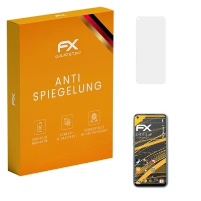 Abbildung von atFoliX Panzerfolie kompatibel mit Realme 7 Schutzfolie, entspiegelnde und stoßdämpfende FX Folie (3X)