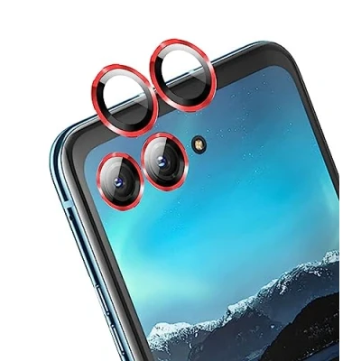 Abbildung von GIOPUEY [Kompletter Schutz Kameraschutz Kompatibel mit Motorola Razr 40 Ultra, [Doppelter Schutz] Metall Ring + Schutzglas, red
