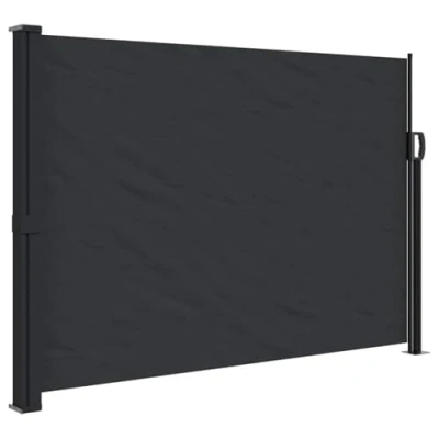 Abbildung von vidaXL Seitenmarkise, Wandmarkise mit PU Beschichtung, Sichtschutz für Balkon Terrasse Garten, Windschutz Markise, Ausziehbar Schwarz Polyester