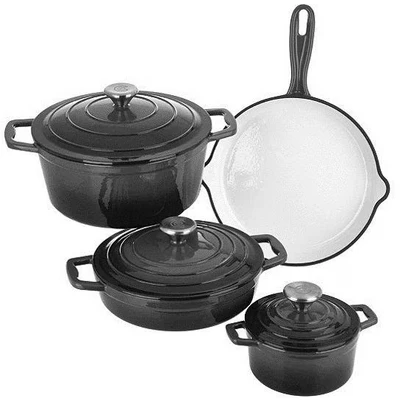 Abbildung von CS Koch Systeme Topf Set &quot;Xanten&quot;, Gusseisen, (Set, 7 tlg., je 1 Fleischtopf Ø 16/26 cm, Bratentopf 24 Pfanne 28 cm), Induktion