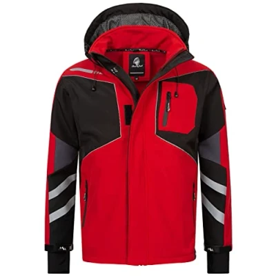 Abbildung von Rock Creek Herren Softshell Jacke Outdoor Windbreaker Übergangsjacke Anorak Kapuze Regenjacke Winterjacke Herrenjacke Jacket H 287 Rot L