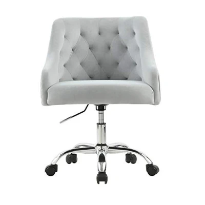Abbildung von Sepnine BüRostüHle HöHenverstellbarer Drehbarer Schlafzimmer Stuhl Ergonomischer Schreibtischstuhl Aus Samtgewebe (Grau)