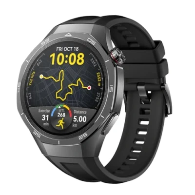 Abbildung von HUAWEI Watch GT 5 Pro 46 mm Smartwatch, Kunstvolles Design,Sportfunktionen auf Profi Niveau,Health Tracking, EKG Monitoring, bis zu 14 Tage Akkulaufzeit, GPS,Bluetooth Anrufe, iOS &amp; Android, Schwarz