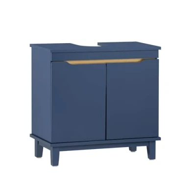Abbildung von SoBuy Waschbeckenunterschrank BZR113 Badschrank Badezimmerschrank Waschtisch Unterschrank Badmöbel Blau