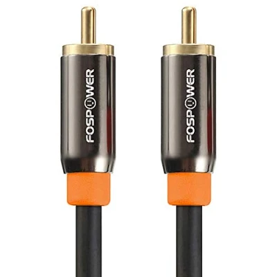 Abbildung von FosPower 1 Meter Koaxialkabel cinch Kabel RCA Digital Audio 24K Vergoldeter Stecker auf klinke 3,5 für Heimkino 5.1, HDTV, Soundbar, Subwoofer 1m