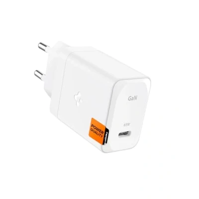 Abbildung von Spigen GaN 651 65W PPS USB C Schnellladegerät Super Fast Charging 2.0 für Galaxy Book 2 3 Pro 360 MacBook Air Steam Deck Typ Laptop Ladeadapter Weiß (Kabel enthalten)