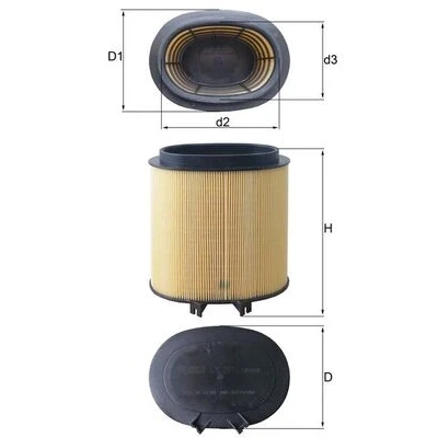 Abbildung von MAHLE ORIGINAL LX 2974 Luftfilter 179,8 161,8, 118 Filtereinsatz PORSCHE: 911 Cabrio, Panamera, Coupe