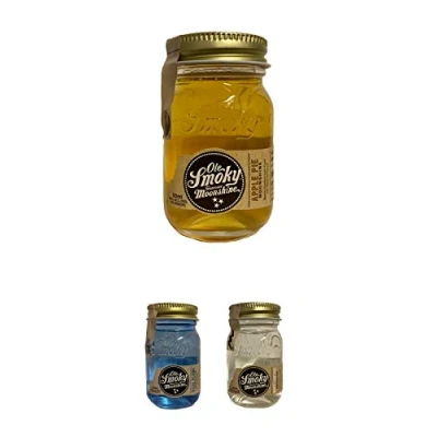 Abbildung von Ole Smoky Moonshine Apple Pie (70 proof) 0,05 Liter Miniatur + Blue Flame (128 White Lightnin (100 im