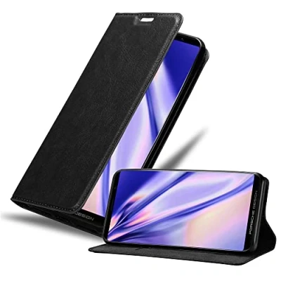 Abbildung von Cadorabo Hülle kompatibel mit Huawei Mate RS aus Premium Kunst Leder Flip Klappbare Stoßfeste Magnetische [Standfunktion] [Kartenfächern] Cover für Tasche in Schwarz