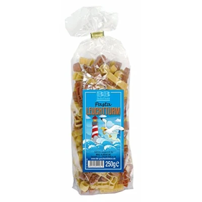 Abbildung von Bull &amp; Bear bunte Leuchtturm Nudeln, 250g, Motivnudeln aus Hartweizengrieß, handgefertigt in deutscher Manufaktur, Pasta Geschenk
