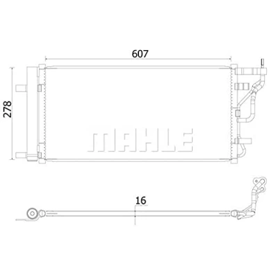Abbildung von MAHLE ORIGINAL AC 956 000S Klimakondensator mit Trockner 607