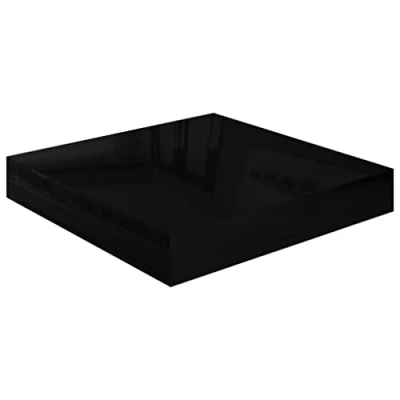Abbildung von vidaXL Wandregal Schwebend Hängeregal Wandboard Bücherregal Regalbrett Schweberegal CD DVD Regal Dekoregal Hochglanz Schwarz 23x23,5x3,8cm MDF