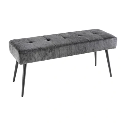 Abbildung von riess ambiente Sitzbank BOUTIQUE 100cm dunkelgrau / schwarz (Einzelartikel, 1 St), Wohnzimmer · Cord Metall Esszimmer· Flur Schlafzimmer