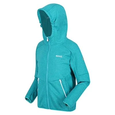 Abbildung von Regatta Reflektierendes Maxwell Kinder Fleece mit durchgehendem Reißverschluss und Kapuze. Zum Wandern geeignet.