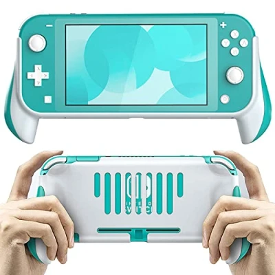 Abbildung von VOVIGGOL Griff Halterung Kompatibel mit Nintendo Switch Lite 2019, Ergonomischer Handheld Handle Grip für (Blau)