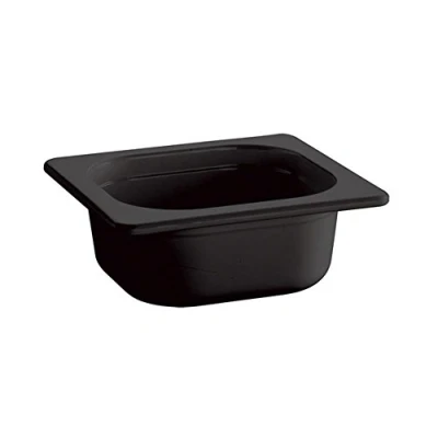 Abbildung von APS 84311 GN 1/6 Behälter ECO LINE, 17,6 x 16,2 cm, Tiefe 100 mm, 1 Liter, Melamin, schwarz