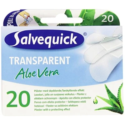 Abbildung von Salvequick Transparent Aloe Vera Wundkompresse mit Effekt Displayschutzfolie 20 Stück