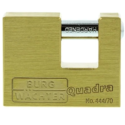 Abbildung von Burg Wächter Zylinder Vorhangschloss, Quadratische Form, Messing, 444 70 Quadra