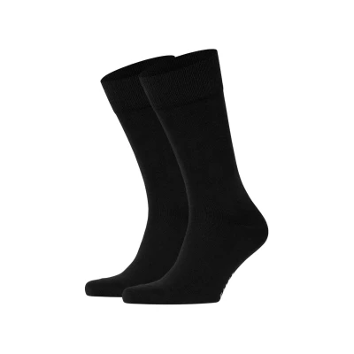 Abbildung von FALKE Herren Socken Happy Double Pack M So Baumwolle einfarbig 2 Paar, Schwarz Black 3000, 43 46