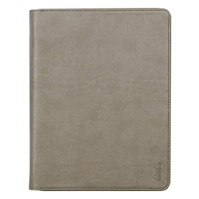 Abbildung von Rhodia 168101C Konferenzmappe Rhodiarama 19,5x25,5 cm, mit Etui, dehnbare Haupttasche, 2 flache Reißverschlusstaschen, Kartenfächer, Stiftehalter, Cover aus Kunstleder Maulwurfsgrau, 1 Stück