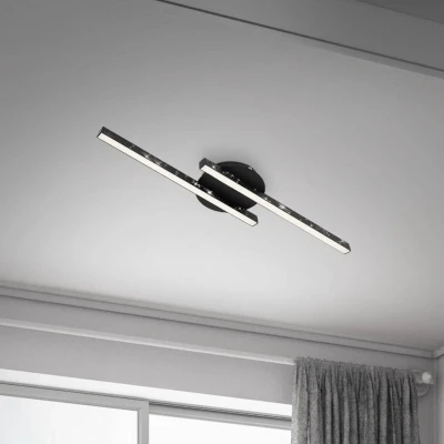 Abbildung von BRILONER Leuchten LED Deckenleuchte, Deckenlampe inkl. Glitzereffekt, 10.5 Watt, 1400 Lumen, 3000 Kelvin, Schwarz, 600x140x52mm(LxBxH)