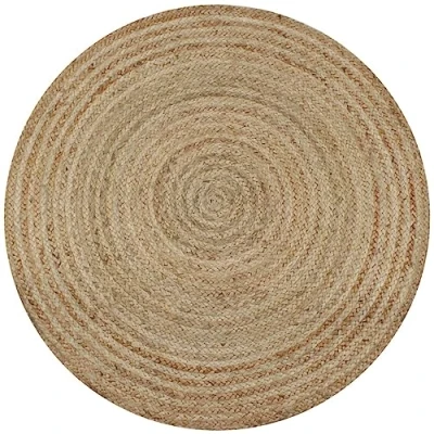 Abbildung von vidaXL Teppich Handgefertigt Jute Geflochten 150cm Rund Wohnzimmerteppich