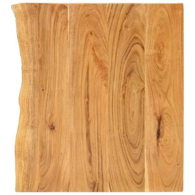 Abbildung von vidaXL Akazienholz Massiv Waschtischplatte Badezimmer Waschtisch Waschtischkonsole Platte Holzplatte für Aufsatzbecken Badmöbel Baumkante 58x52x2,5cm